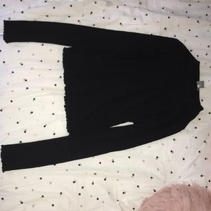 Black tight fitted long sleeve shirt
